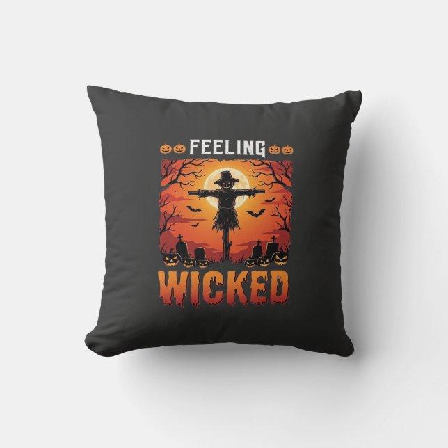 Feeling Wicked Halloween Scarecrow Design_1 Cushion (Front)