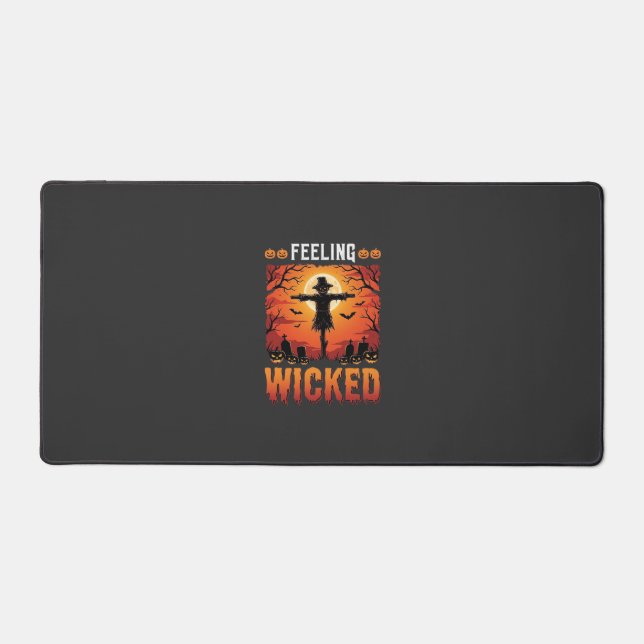 Feeling Wicked Halloween Scarecrow Design_1 Desk Mat (Front)