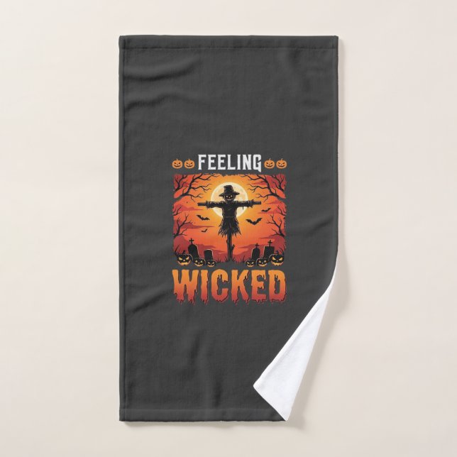 Feeling Wicked Halloween Scarecrow Design_1 Hand Towel (Hand Towel)