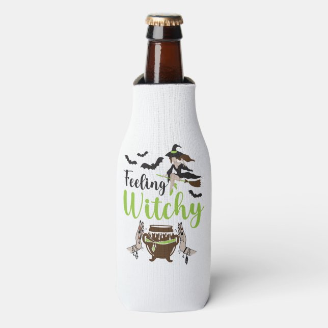 Feeling witchy Magic Halloween Bottle Cooler (Bottle Front)