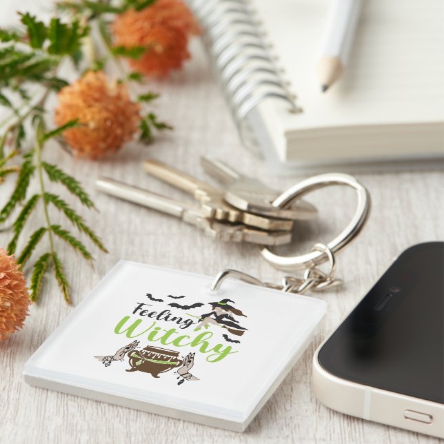 Feeling witchy Magic Halloween Key Ring (Front Right)