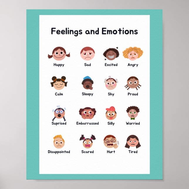 Feelings and Emotions School Education Learning Poster (Front)