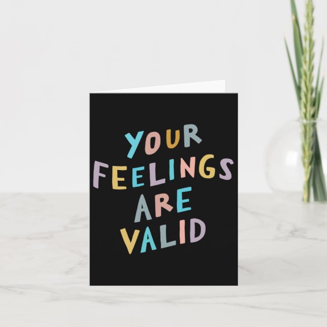 Feelings Are Valid Mental Health Awareness  Card (Front)