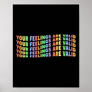 Feelings Are Valid Mental Health Pastel Pride Y2k  Poster