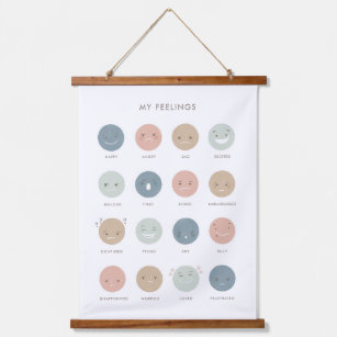 Feelings Emotions Chart Classroom Decor Hanging Tapestry
