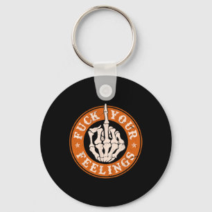 Feelings Halloween Skeleton Hand Middle Finger  Key Ring