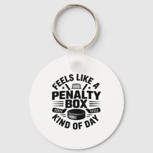Feels Like A Penalty Box Kind Of Day Funny Hockey Key Ring