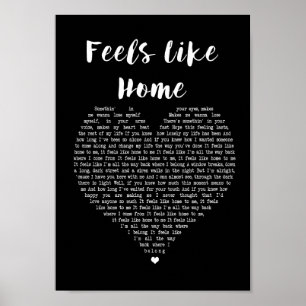 Feels Like Home Black Heart Song Lyric Print
