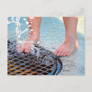 feet by drain painted nails fountian.JPG Postcard