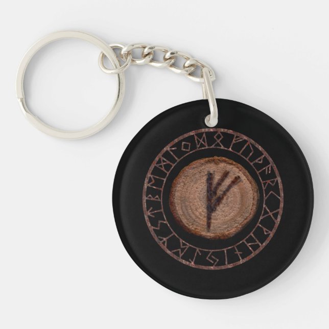 Fehu - Elder Futhark rune Key Ring (Front)