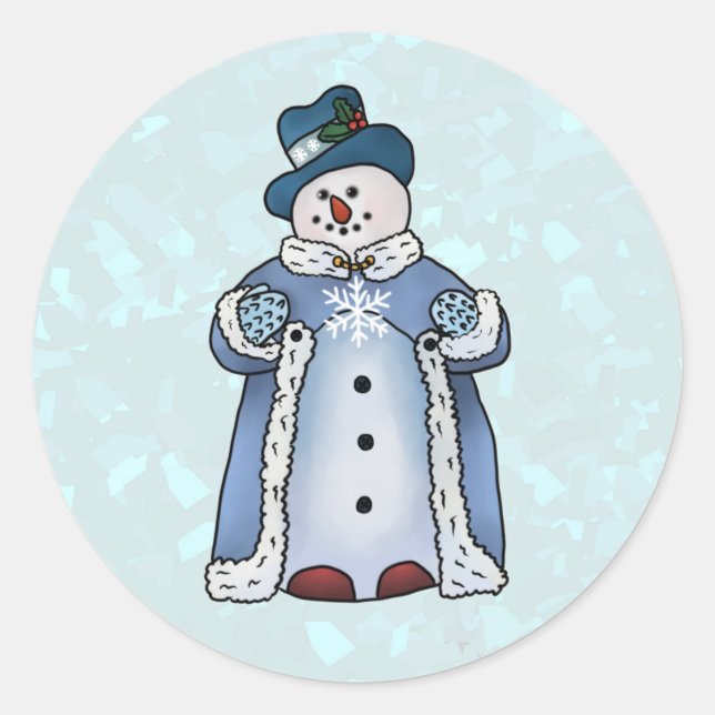 Feiner Schneemann  Classic Round Sticker (Front)