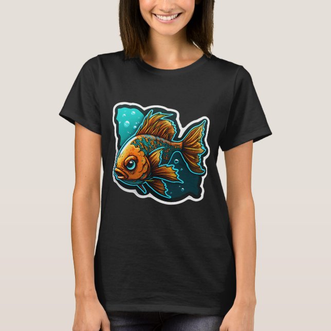 Feisty Colourful Fish T-Shirt (Front)