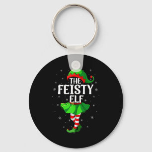 Feisty Elf Christmas Girls Women Elf Squad Xmas Fa Key Ring