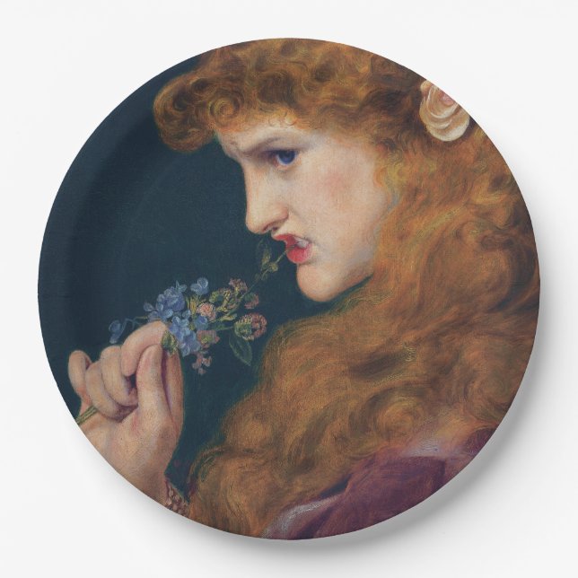 Feisty Red-haired Woman (Love's Shadow) (Divorce) Paper Plate (Front)