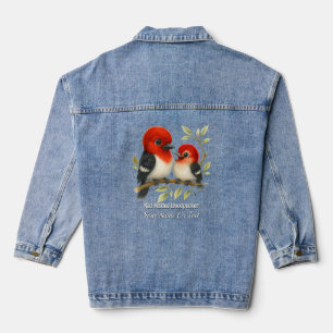Feisty Red-headed Woodpecker Denim Jacket