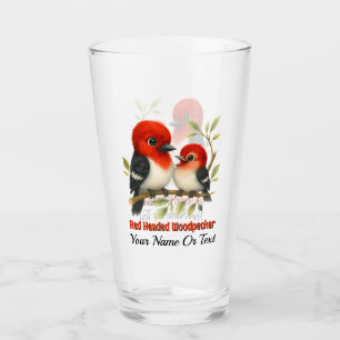 Feisty Red-headed Woodpecker Glass