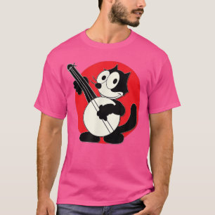 Feli Cat Plays Banjo Vintage Cartoon Retro ee Men T-Shirt