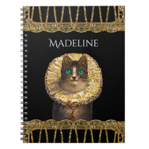 Felicette Knight Pretty French Kitty Monogram Spiral Notebook