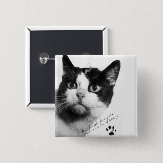 Félicette: The First Cat in Space 15 Cm Square Badge (Front & Back)