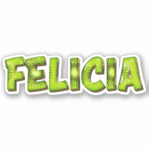 Felicia Name Kiwi Design Sticker