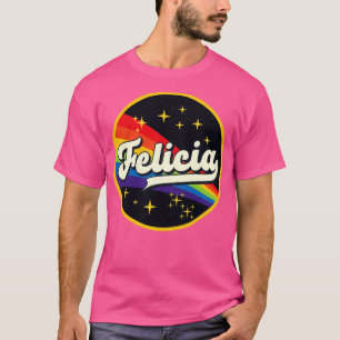 Felicia Rainbow In Space Vintage Style T-Shirt