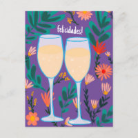 Felicidades Sparkling Wine Champagne Floral Cheers