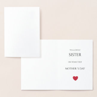 felicitacion dia de la madre para hermana foil card