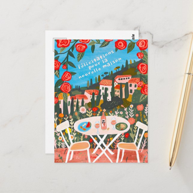 Felicitations Nouvelle Maison Countryside Views Postcard (Front/Back In Situ)