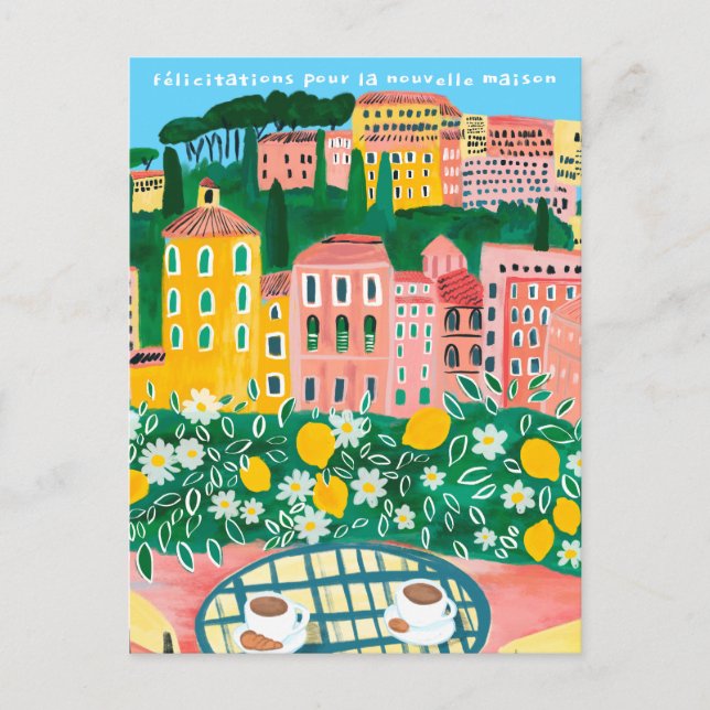 Felicitations pour Nouvelle Maison City Views Art Postcard (Front)