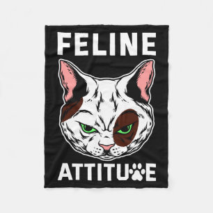 Feline Attitude Cat Mood Pet Character Fleece Blanket