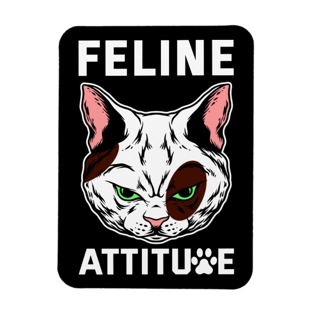 Feline Attitude Cat Mood Pet Character Magnet (Vertical)