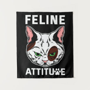 Feline Attitude Cat Mood Pet Character Tapestry