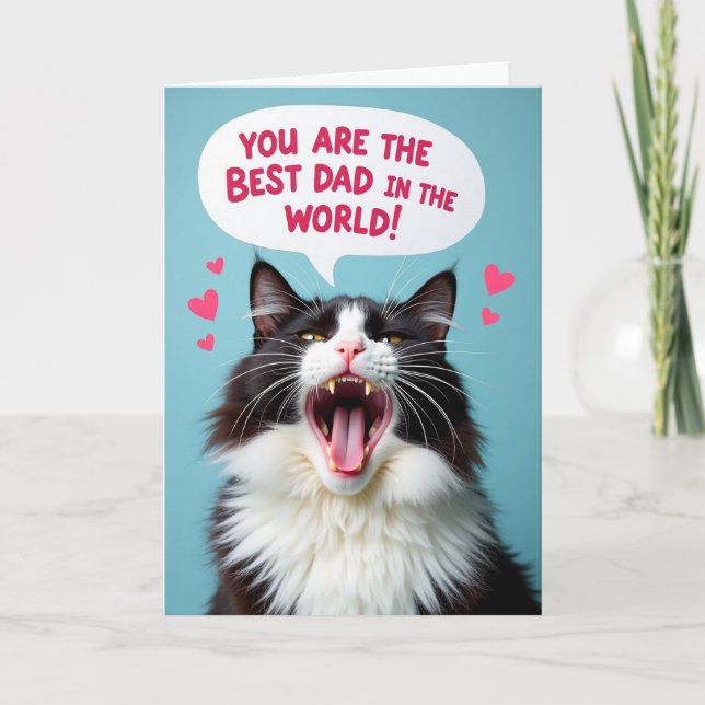 Feline Best Dad In World Card (Front)