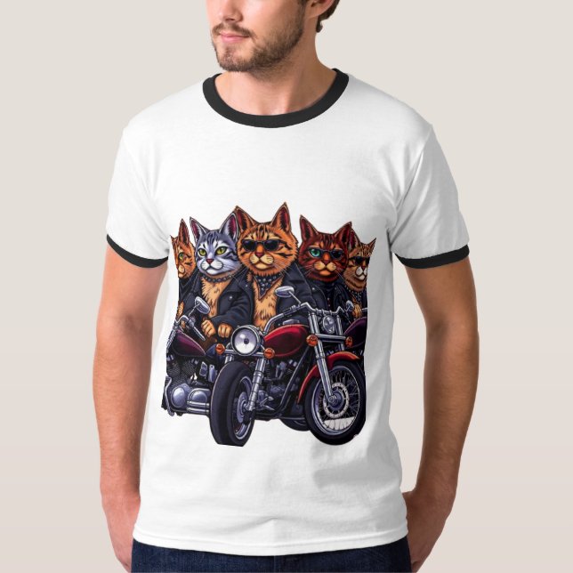 Feline Biker Gang T-Shirt (Front)