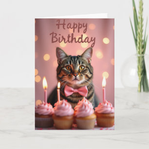 Feline Birthday Cake Card