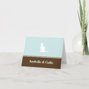 Feline cat personal name custom note card blank