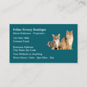 Feline Cat Theme Business Cards Design