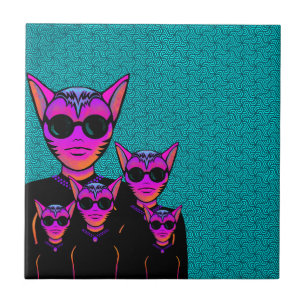 Feline character tile