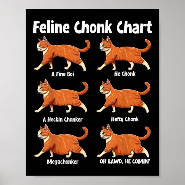 Feline Chonk Chart Funny Fat Cat  (Front)