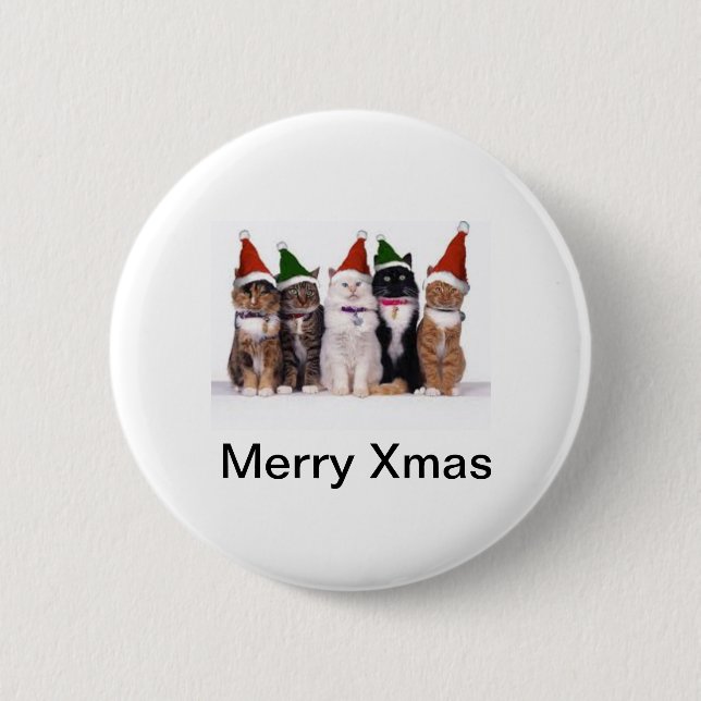 Feline Christmas 6 Cm Round Badge (Front)