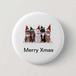 Feline Christmas 6 Cm Round Badge