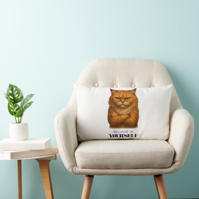 Feline Confidence   T-Shirt Lumbar Cushion (Chair)
