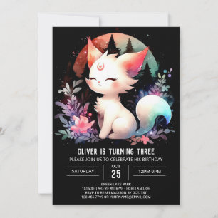 Feline Digital Cat Birthday Invitation