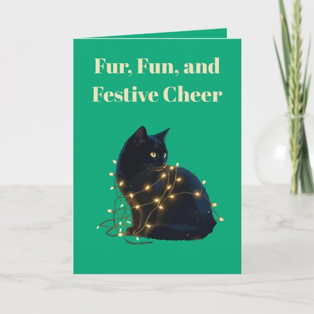 Feline Fairy-Light Muddle Card (Front)