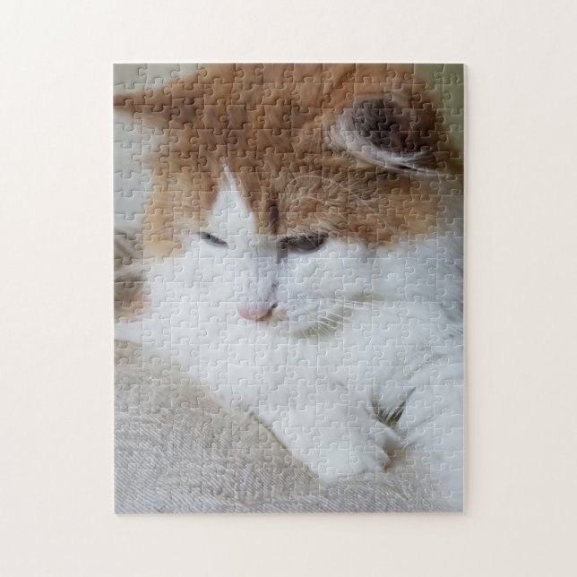 (Feline Fancy) Kitty Contemplation: Cat Photo Jigsaw Puzzle (Vertical)