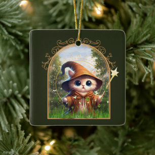 Feline Fantasy Adventure Ceramic Ornament