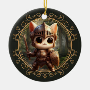 Feline Fantasy Adventure Ceramic Tree Decoration