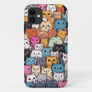 Feline Fantasy: Cute Anime Cats Galore Case-Mate iPhone Case