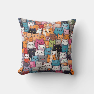 Feline Fantasy: Cute Anime Cats Galore Cushion