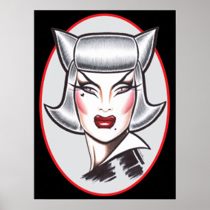 Feline Femme Fatale Poster